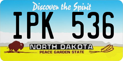 ND license plate IPK536