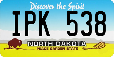 ND license plate IPK538