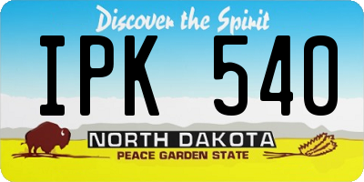ND license plate IPK540