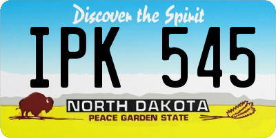 ND license plate IPK545