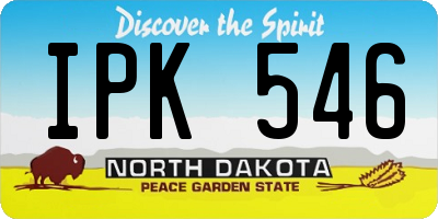 ND license plate IPK546