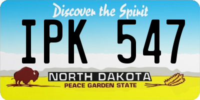 ND license plate IPK547