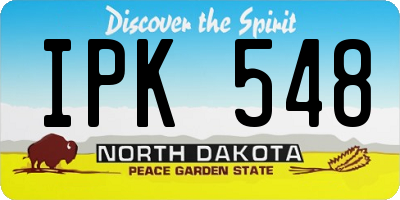 ND license plate IPK548
