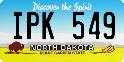 ND license plate IPK549