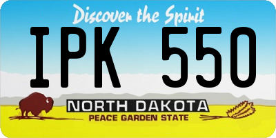 ND license plate IPK550