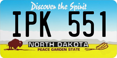 ND license plate IPK551