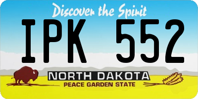 ND license plate IPK552