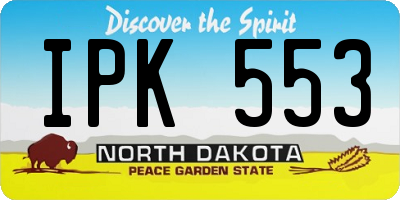 ND license plate IPK553