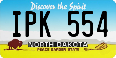 ND license plate IPK554