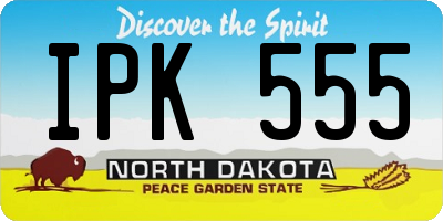 ND license plate IPK555