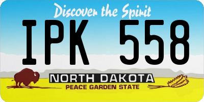 ND license plate IPK558