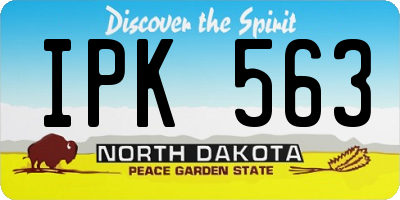 ND license plate IPK563