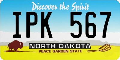 ND license plate IPK567