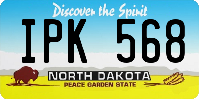 ND license plate IPK568