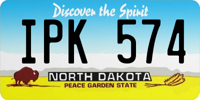 ND license plate IPK574