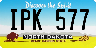 ND license plate IPK577