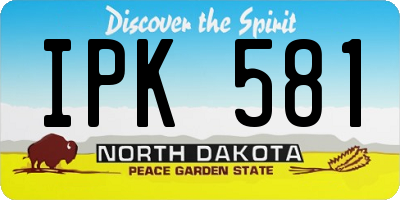 ND license plate IPK581