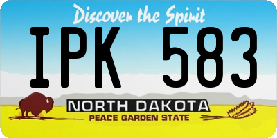 ND license plate IPK583