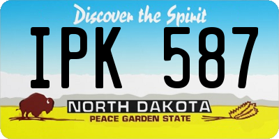 ND license plate IPK587