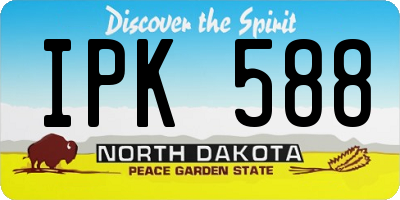 ND license plate IPK588