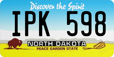 ND license plate IPK598