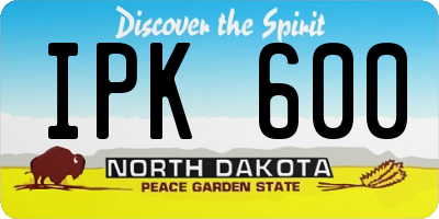 ND license plate IPK600
