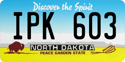ND license plate IPK603