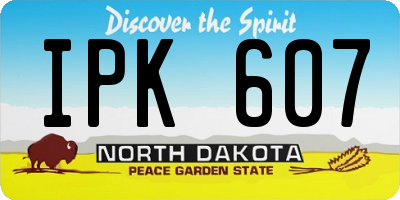 ND license plate IPK607