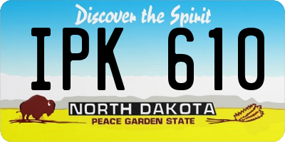 ND license plate IPK610