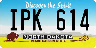 ND license plate IPK614