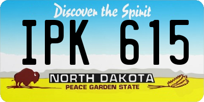 ND license plate IPK615
