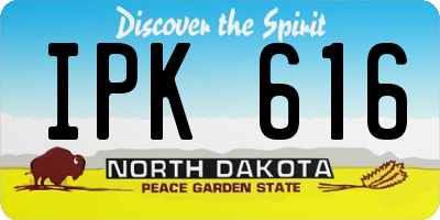 ND license plate IPK616