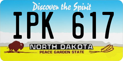 ND license plate IPK617