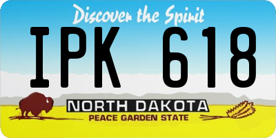 ND license plate IPK618