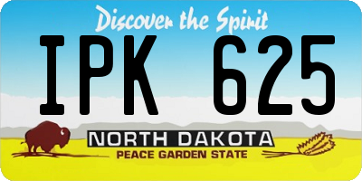 ND license plate IPK625