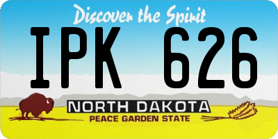 ND license plate IPK626
