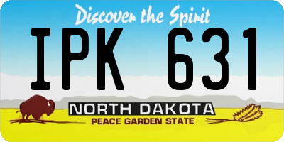 ND license plate IPK631