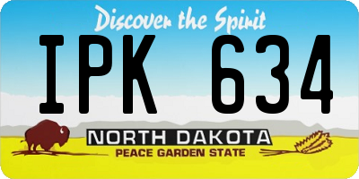 ND license plate IPK634
