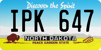 ND license plate IPK647