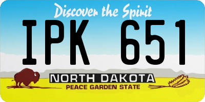 ND license plate IPK651