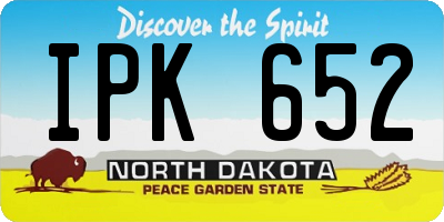 ND license plate IPK652