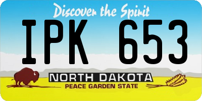 ND license plate IPK653