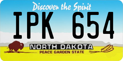 ND license plate IPK654