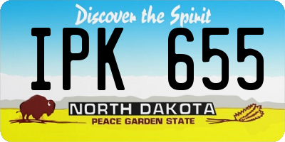 ND license plate IPK655