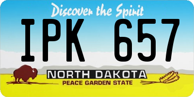 ND license plate IPK657