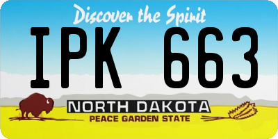 ND license plate IPK663
