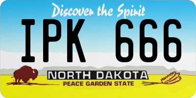 ND license plate IPK666