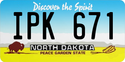 ND license plate IPK671
