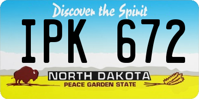 ND license plate IPK672