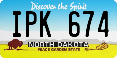 ND license plate IPK674